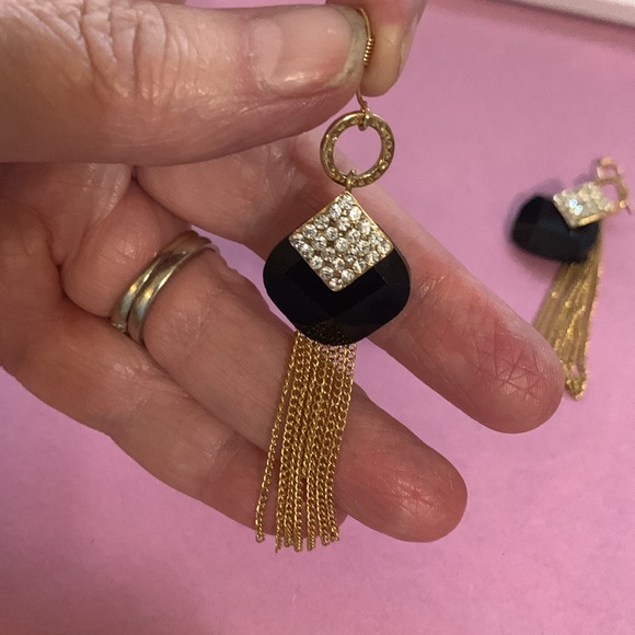Black and gold fringe earrings* - Picture 7 of 7
